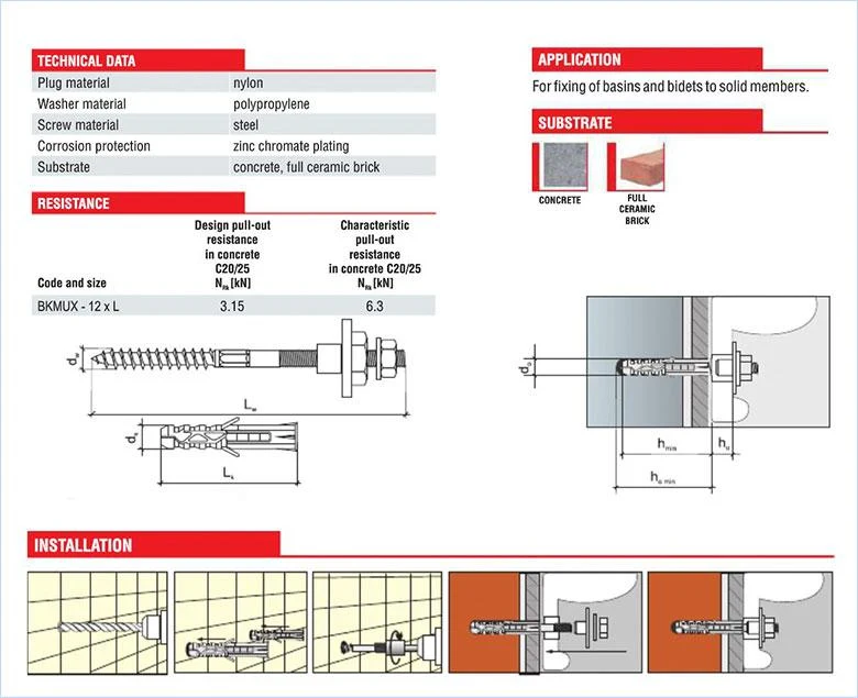 Крепление для умывальника D. 12 x 100 (комплект) (043001) 5