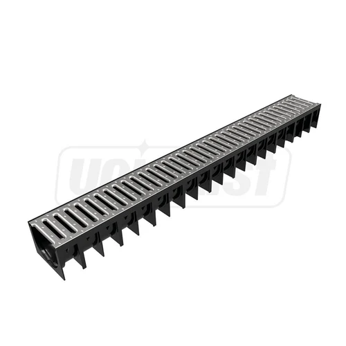 Решетка канализационная с лотком A15 HDPE 4ALL H70 100x70x1000 мм EN1433 (D.110)  MUFLESYSTEM