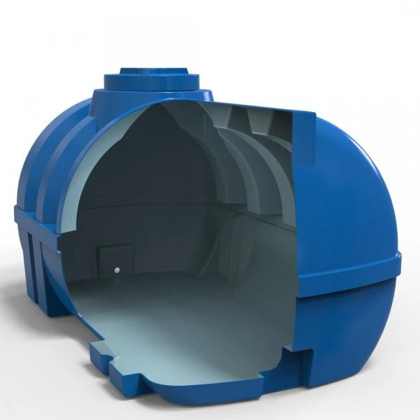 Rezervor apa 1500 L orizontal, oval (albastru) cu stut D. 3/4", fortat 150x120x125 cm 2