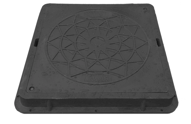 Capac canalizare compozit patrat 400x400 mm / 1 t (negru) 2