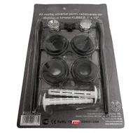 Kit accesorii radiator bimetal, aluminiu (negru mat) D. 1" x 1/2" (11 elemente)  KUBBER 2