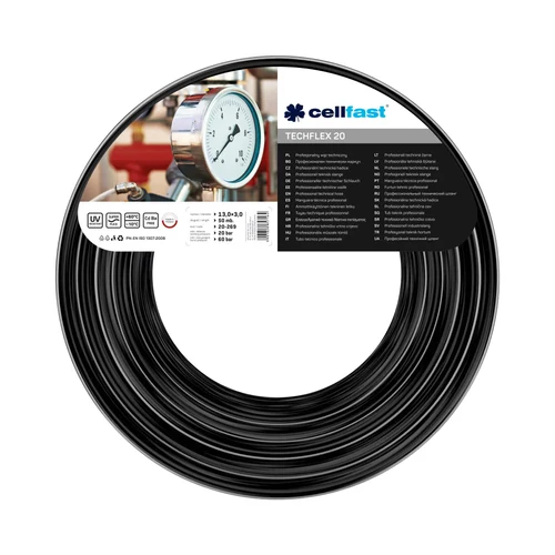 Шланг TECHFLEX технический D.13x3 PN20 (черный)  CELLFAST