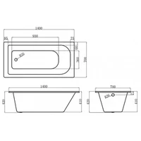 Сada de baie din fonta NH-008 170 x 70 x 42 cm (105 kg) 3