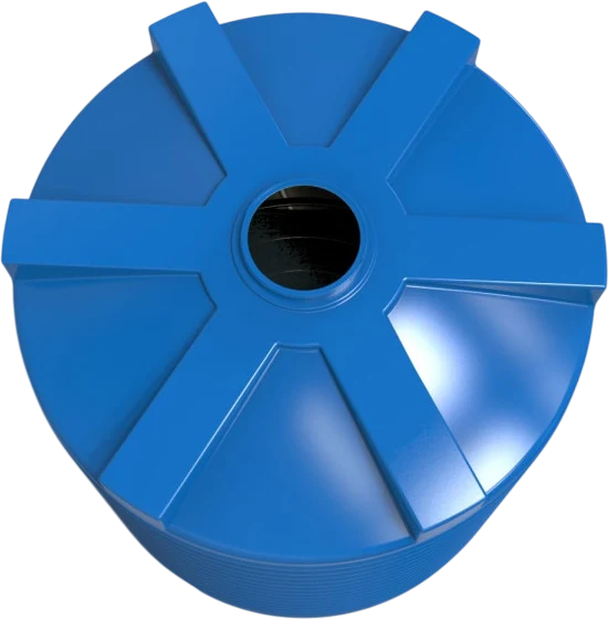 Rezervor apa 10 000 L vertical, oval (albastru) cu stut D. 2" 242x265 cm 2