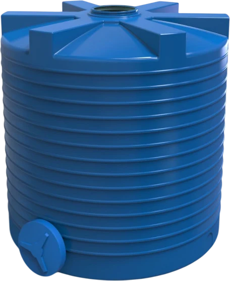 Rezervor apa 10 000 L vertical, oval (albastru) cu stut D. 2" 242x265 cm 3