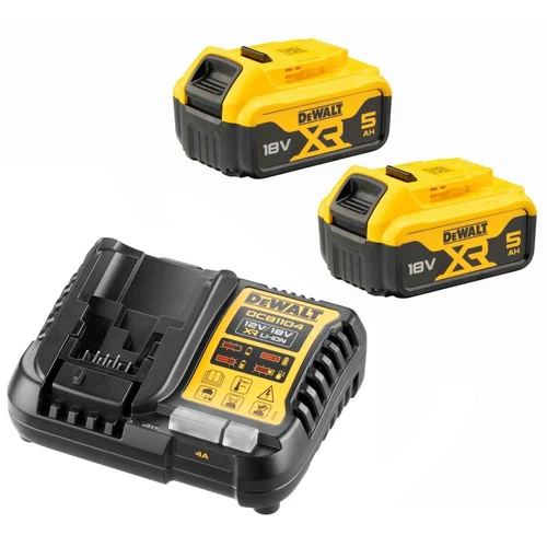 Incarcator acumulator DCB1104P2 Li-lon 12V/18V +2
acumulatoare Li-Ion 18V 5.0Ah  DEWALT